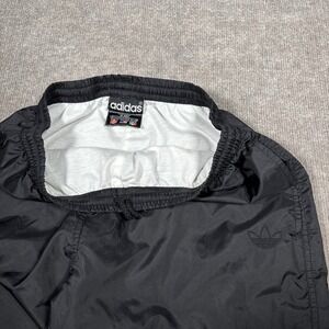 Vintage Adidas Track Pants Mens M Black Windbreaker Fleece Lined Jogger Logo 90s